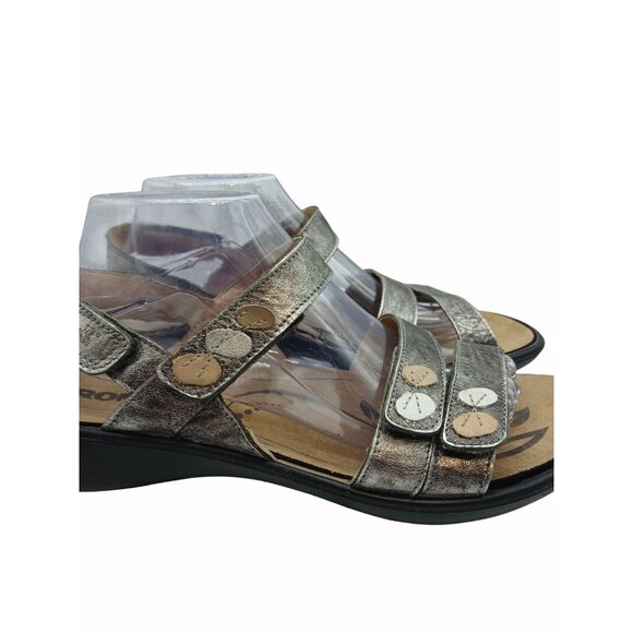 Romiko Metallic Sandals Adjustable Straps Comfort Footbed USA 11 Eur 42 Ibiza 55 - Picture 2 of 16